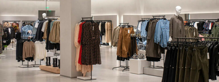 Doftmarknadsföring. butik. a store with clothes on swingers